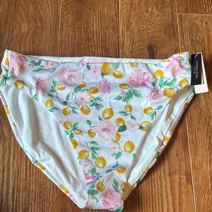 Victoria's Secret womens Floral Lemon Print Swim Bottoms large new